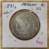 Image 1 : 1891s USA morgan silver $1