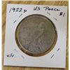 Image 2 : 1922D peace USA silver $1