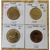 Image 1 : Lot of 4 Canada loon$1: (1987 ms, 1988 mint, 1989(BU,PL) and 1990 mint