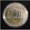 Image 2 : 2013 Canada 1 oz. Fine Silver $5 Wood Bison Coin and Stamps Set in wood case, COA