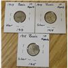 Image 2 : Lot of 3 Russia Silver 10 Kopecks:  1913 - 1915