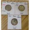 Image 1 : Lot of 3 Russia Silver 20 Kopecks:  1913 - 1915