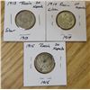 Image 2 : Lot of 3 Russia Silver 20 Kopecks:  1913 - 1915