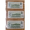 Image 2 : Lot of Three 1973 Consecutive Canada $1 bills:  Crow/Bouey (#BFJ 7440214 - 216)