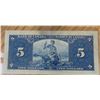 Image 2 : 1937 Bank of Canada $5 bill:  Gordon/Towers (#M/C 3996481)