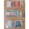 Image 1 : Lot of 3 bills- (swiss-10 franc, 5$ Barbados, Germany)