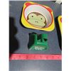 Image 4 : 1 kids plate ( skip hop zpp) melamine, 1 kids bowl ( skip hop zoo) melamine and 1 green small cow be