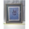 Image 1 : " Smoke-Portrait of the Wolf" framed print 24 X25"