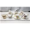 Image 2 : Collection of fine China dishes - cream/sugar, teacups and saucers.