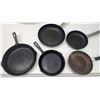 Image 3 : 5 frying pans - 2 are cast iron