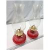 Image 4 : Pair of matching clear glass oil lamps, w/ chimney