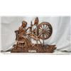 Image 1 : Large "Lady and Spindle" wall hanging plastic picture - 26.5"x20"H