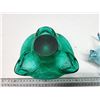 Image 7 : Blue blown glass fish - has cracks & Green glass decorative bowl