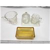 Image 2 : Glassware's - yellow butter dish, matching cream/sugar, and pitcher