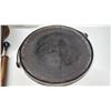 Image 4 : Vintage items - weight scale, foot warmer, cast iron plate? And shoe shining kit