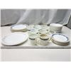 Image 2 : 45pc Corelle, blue accented dishes - cups, dinner & side plates