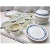 Image 3 : 45pc Corelle, blue accented dishes - cups, dinner & side plates