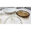 Image 4 : Vintage casserole dishes, and pie plate, w/ extra lid