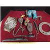 Image 1 : Makita jigsaw , antique hook hoist , pulleys and filleting knife