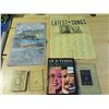 Image 1 : Lot of books, radio hit songs paper and rail road map