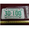 Image 1 : 1968 Sask trailer licence plate