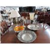 Image 1 : Silver Plates, Bowls and Candleabra, Torchier Lamp