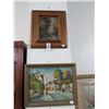 Image 1 : Small Oil On Board Forest and Street Scene - 2