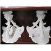 Image 1 : Ornate Porcelain Sconce Shelves - Pair - (One Needs Repair)