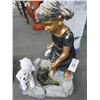 Image 1 : Cast Girl w/Dog Planter Garden Décor