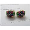 Image 2 : 14K YG Diamond & Gemstone Earrings, Approx. 4.5 CT Gemstones, 7.1 Grams