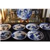 Image 2 : JAPANESE BLUE & WHITE PLATES (8 PCS) (DOES NOT INCLUDE STAND)