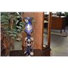 Image 8 : VINTAGE HAND PAINTED BLUE BOHEMIAN LAMPS (26" X 7") (PAIR)