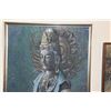 Image 2 : FRAMED BLUE BUDDHA BATIK; SIGNED (23" X 29")