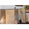 Image 1 : 4 PANEL JAPANESE FALCONS SCREEN, POLYCHROME & SIGNED (68" X 34 1/2")