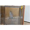 Image 3 : 4 PANEL JAPANESE FALCONS SCREEN, POLYCHROME & SIGNED (68" X 34 1/2")