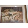 Image 2 : FRAMED ANTIQUE PRINT, GIRL W/DOG BY G.A. KLUCKEN (26" X 22")