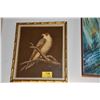 Image 1 : FRAMED LEATHER BROWN FALCON; SIGNED COOPER (24" X 27 3/4")