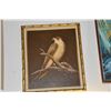 Image 2 : FRAMED LEATHER BROWN FALCON; SIGNED COOPER (24" X 27 3/4")