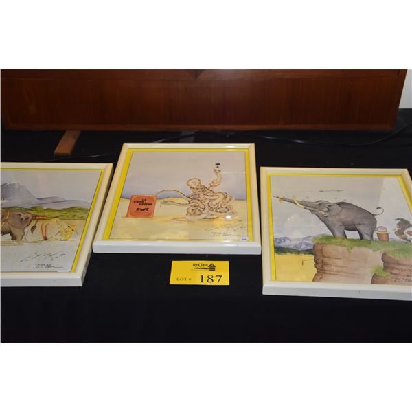 FRAMED FRENCH ILLUSTRATIONS FROM PIERRE MILON (3 PCS)