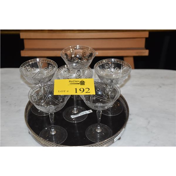 CRYSTAL CHAMPAGNE GLASSES (6 PCS) (DOES NOT INCLUDE TRAY)