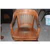 Image 2 : ANTIQUE OAK SWIVEL ARM BANKER'S CHAIR