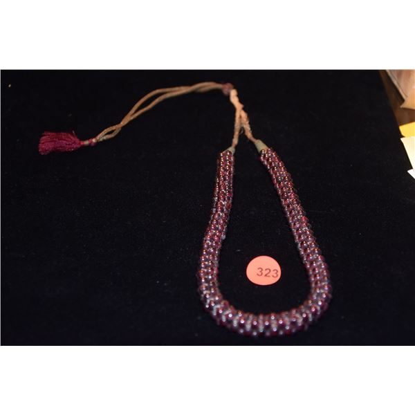 WOVEN GARNET NECKLACE, INDIA