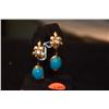 Image 2 : MING'S 14K CHRYSOCOLLA EAR CLIPS W/BOX (12 GTW)