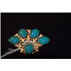 Image 2 : MING'S 14K CHRYSOCOLLA BROOCH W/BOX (22.7 GTW)
