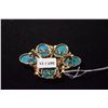 Image 3 : MING'S 14K CHRYSOCOLLA BROOCH W/BOX (22.7 GTW)