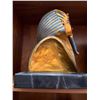 Image 6 : EGYPTIAN KING TUTANKHAMEN STATUE & BLUE & WHITE VASE W/FISH MOTIF (2 PCS)