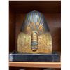 Image 7 : EGYPTIAN KING TUTANKHAMEN STATUE & BLUE & WHITE VASE W/FISH MOTIF (2 PCS)
