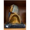 Image 8 : EGYPTIAN KING TUTANKHAMEN STATUE & BLUE & WHITE VASE W/FISH MOTIF (2 PCS)