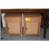 Image 1 : WICKER NIGHTSTANDS W/1 DRAWER & CABINET (2 PCS)