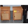 Image 2 : WICKER NIGHTSTANDS W/1 DRAWER & CABINET (2 PCS)